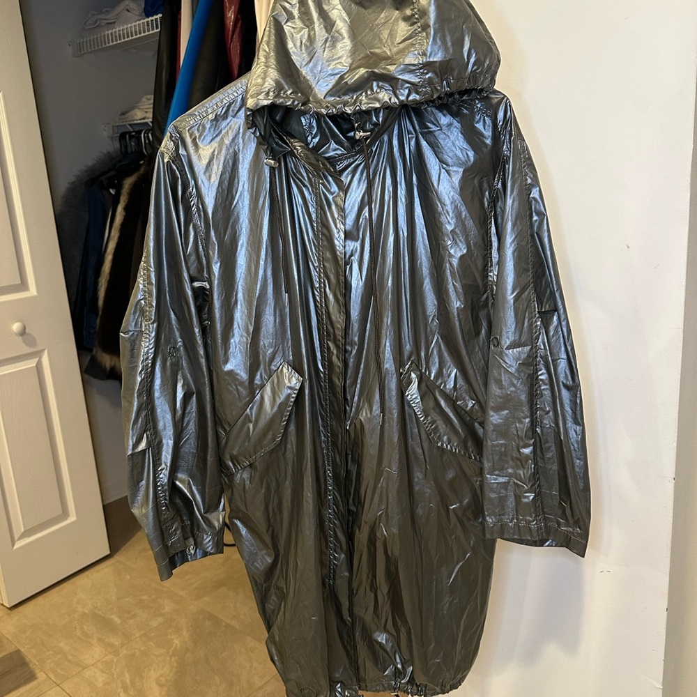 Zara Metallic Khaki Rain Coat